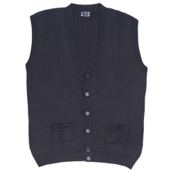 Καζάκα πλεκτή με κουμπιά - ΜΠΛΕ