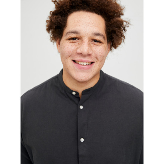 Μάο λινό μακρυμάνικο πουκάμισο