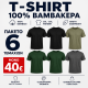 6Pack T-shirt Προσφορά 3+3 - 2Black,2Forest Green,Charcoal,Khaki