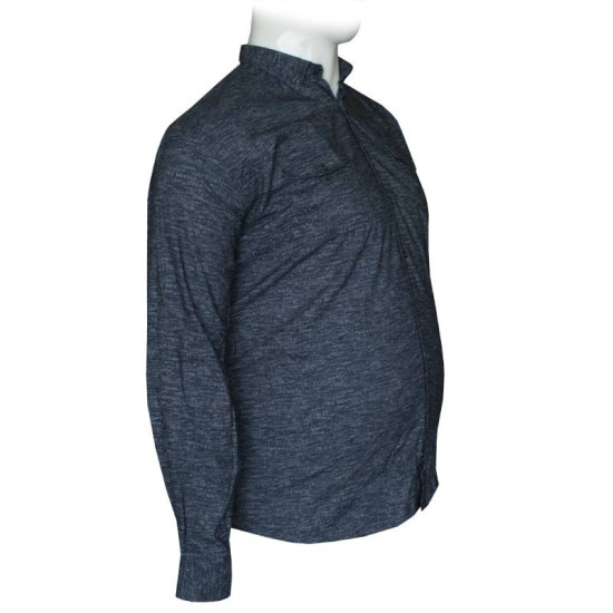 Πουκάμισο μακρυμάνικο ελαστικό με μικροσχέδιο και cargo τσέπες - Dark Blue/Grey