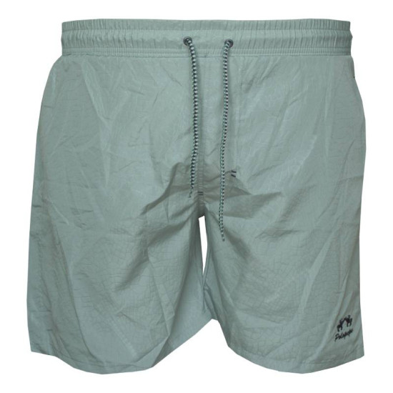 Βερμούδα μαγιό γκοφρέ σχεδιαστό με κέντημα - Chalky Mint