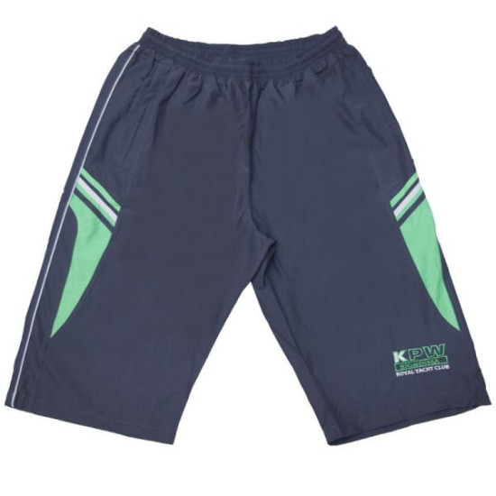 Μαγιό βερμούδα τριών τετάρτων με ρίγα και κεντητές λεπτομέρειες - ΓΚΡΙ ΣΚΟΥΡΟ