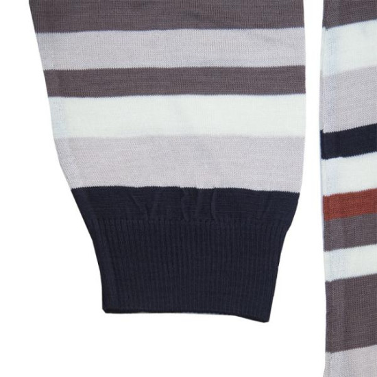 Πλεκτή μπλούζα βε με ρίγα - Λαδί/Μπεζ/Μαύρο/Εκάι