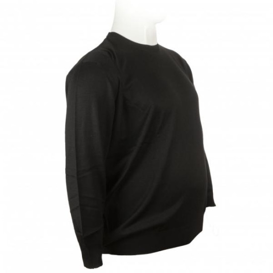 Πλεκτη μπλουζα μονοχρωμη με λαιμοκοψη - Black