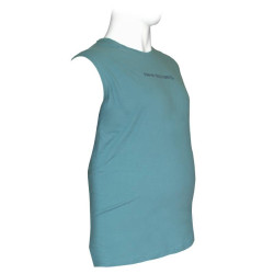 Αμάνικο από 100% βαμβακερό μακό pennie  με μεταξοτυπία by Leo collection - cyan