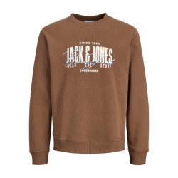 Jack & Jones Aero sweat crew neck +fit,φούτερ μπλούζα με μεταξοτυπία - Cocoa Jack & Jones Aero sweat crew neck +fit,φούτερ μπλούζα με μεταξοτυπία - Cocoa