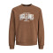 Jack & Jones Aero sweat crew neck +fit,φούτερ μπλούζα με μεταξοτυπία - Cocoa