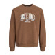 Jack & Jones Aero sweat crew neck +fit,φούτερ μπλούζα με μεταξοτυπία - Cocoa
