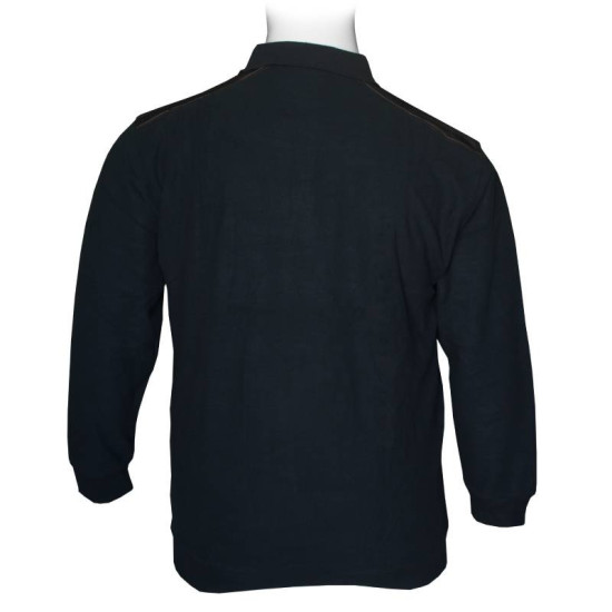 Βαμβακερό polo wool feel με τσέπη στο στήθος - Dark Blue