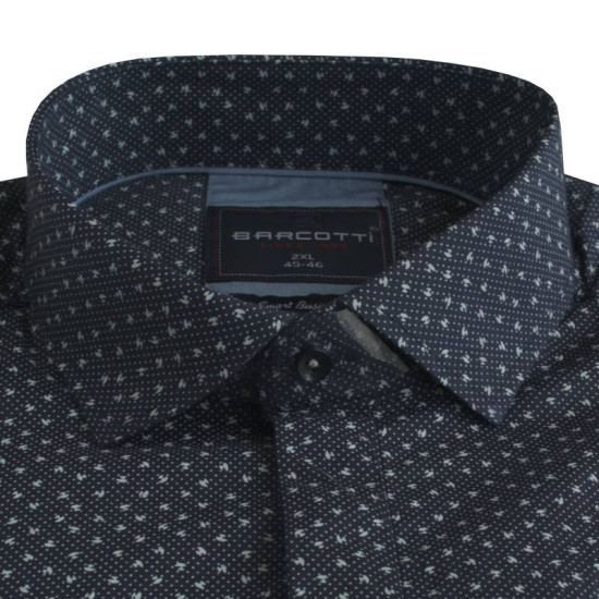 Πουκάμισο μακρυμάνικο ελαστικό με μικροσχέδιο - Dark Blue