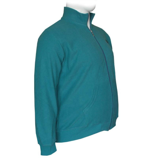 Βαμβακερή ζακέτα wool feel με μεταλλικό patch και γιακά,της Leo Collection - Cyan Blue Βαμβακερή ζακέτα wool feel με μεταλλικό patch και γιακά,της Leo Collection - Cyan Blue