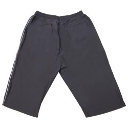 Μαγιό βερμούδα τριών τετάρτων με ρίγα και κεντητές λεπτομέρειες - ΜΑΥΡΟ