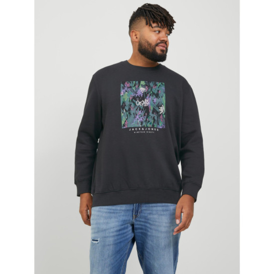 Jack & Jones Silver Lake ,φούτερ μπλούζα με μεταξοτυπία - Black