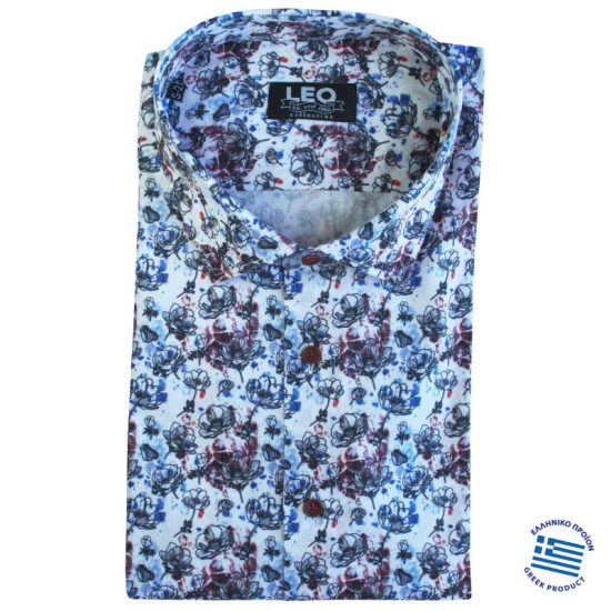 Digital print ελαστικό κοντομάνικο πουκάμισο 