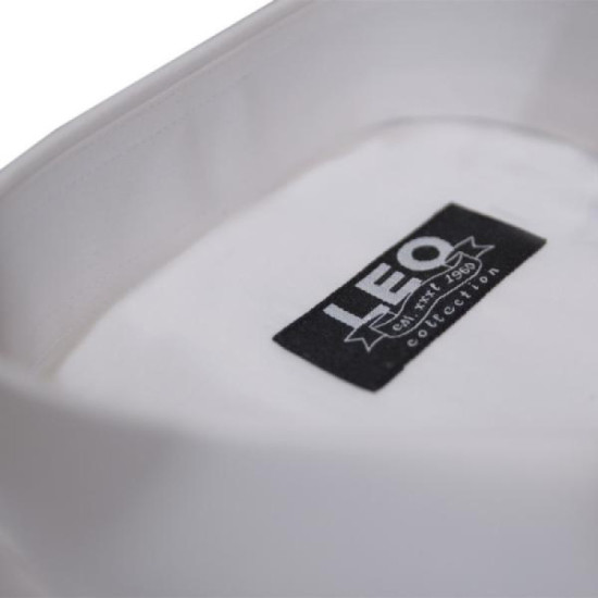 Πουκάμισο μονόχρωμο με rex γιακά και μακρύ μανίκι - White