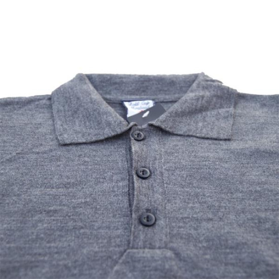 Polo πλεκτή μονόχρωμη - ΓΚΡΙ ΜΕΛΑΝΖΕ ΑΝ/ΤΟ