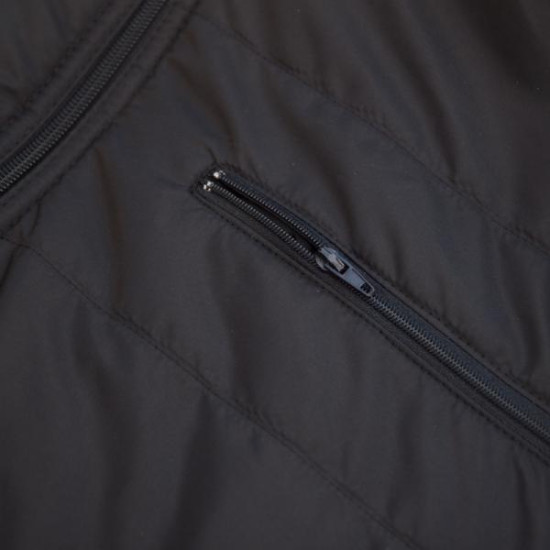 Αντιανεμικό καπιτονέ μπουφάν με αποσπώμενα μανίκια - ΜΑΥΡΟ