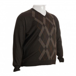 Πλεκτη μπλουζα βε με σχεδιο ρομβους - Καφε/Μοκα