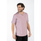 Βαμβακερό t-shirt φλάμα μονόχρωμο τύπου button ve,by LTG - Light Plum