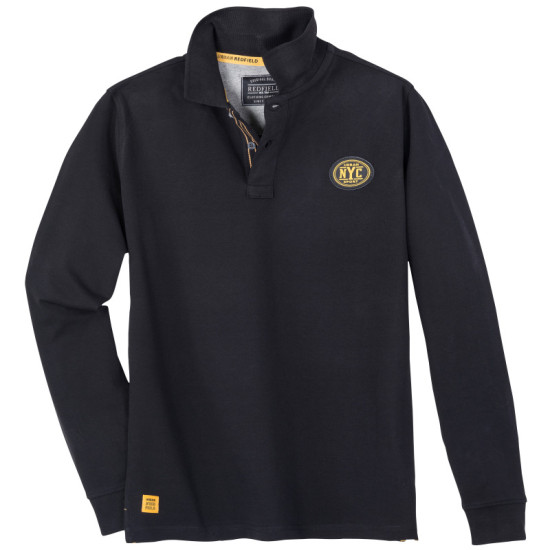 King Size Polo pique μπλούζα Urban Sport με patch,της Redfield - Black King Size Polo pique μπλούζα Urban Sport με patch,της Redfield - Black