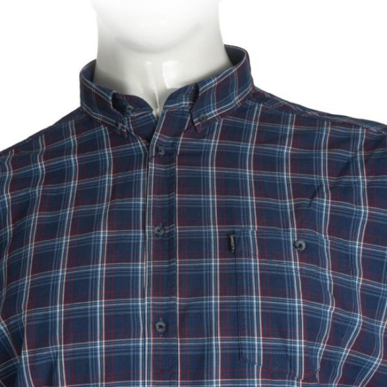 Πουκάμισο καρό βαμβακερό με μακρύ μανίκι - Blue Sax/Red