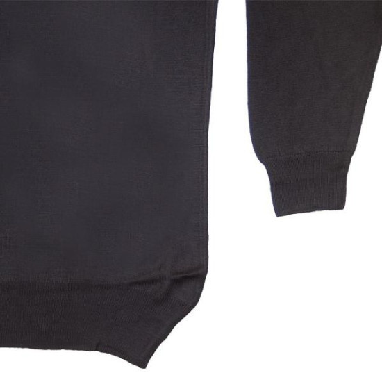 Πλεκτή μπλούζα βε μονόχρωμη - ΜΑΥΡΟ