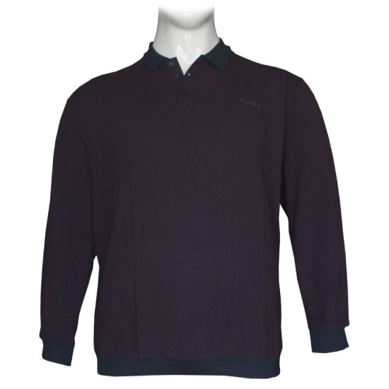 Βαμβακερή μπλούζα Polo wool feel με κέντημα στο στήθος - Twilight Purple