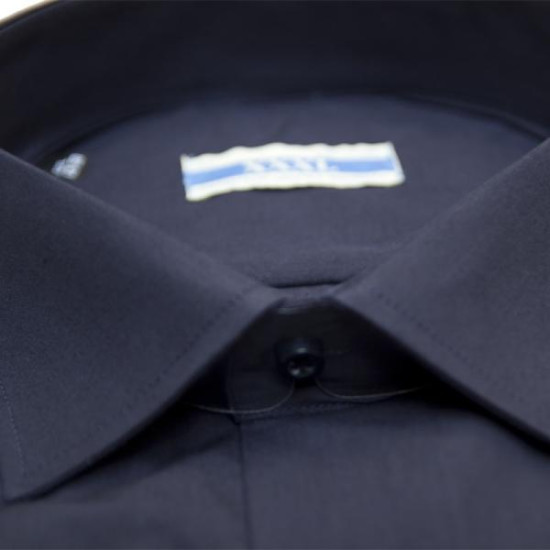 Πουκάμισο μονόχρωμο μακρυμάνικο - ΜΠΛΕ