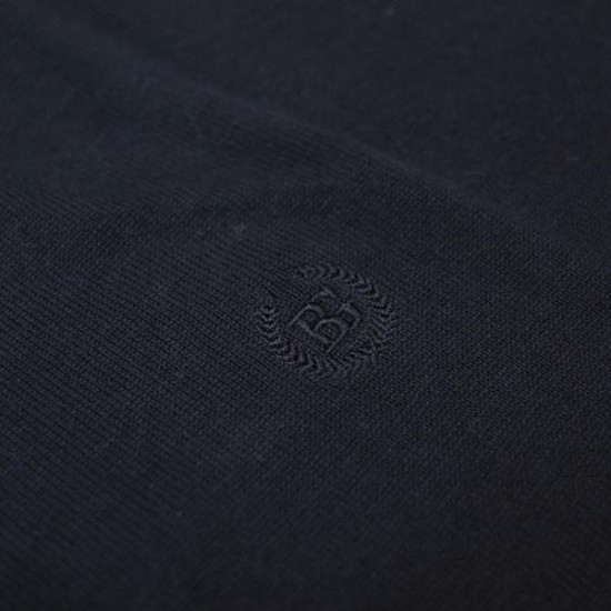 Βαμβακερή πλέκτη μπλούζα με λαιμόκοψη - Coal Black