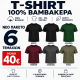 6Pack T-shirt Προσφορά 3+3 - 2Black,Forest Green,Charcoal,Maroon,Khaki