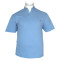 Polo πικέ ελαστικό μονόχρωμο με μεταλλικό patch και κουμπί στο γιακά - Cornflower Blue