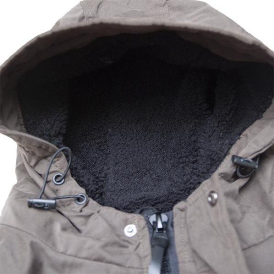 Parka με κουκούλα και επένδυση γούνας - Dark Olive Green