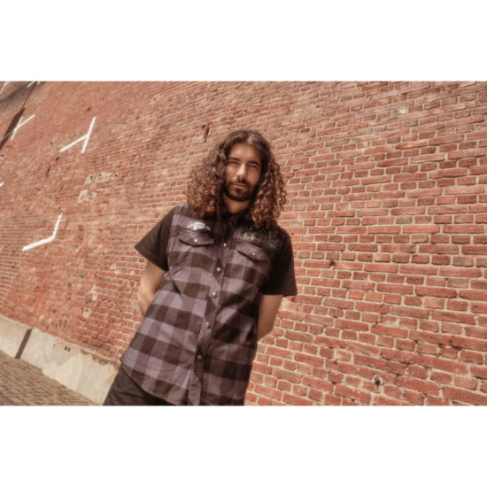 Ozzy Checkshirt Sleeveless - Black/Slate Grey
