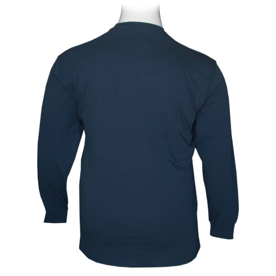 Μπλούζα λαιμόκοψη μακό με ανάγλυφη μεταξοτυπία by Leo collection - Indigo