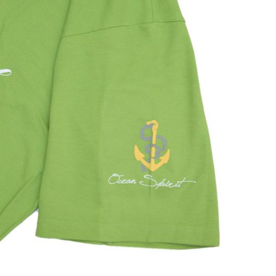 Polo πικέ κοντομάνικο με μεταξοτυπία - GREENERY