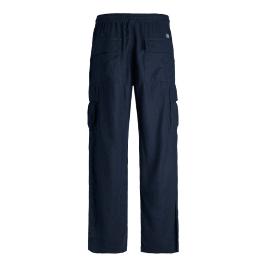 Ελαστική λινή cargo παντελόνα 