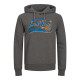 Jack & Jones Elogo Sweat Hoodie με μεταξοτυπία - ΓΚΡΙ