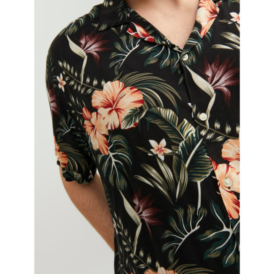 Jeff Resort Floral Shirt by Jack & Jones - Black