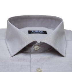 Πουκάμισο Fil-a-Fil μονόχρωμο γαλλικής ραφής & ελληνικής κατασκευής της Leo Collection - ΜΠΕΖ