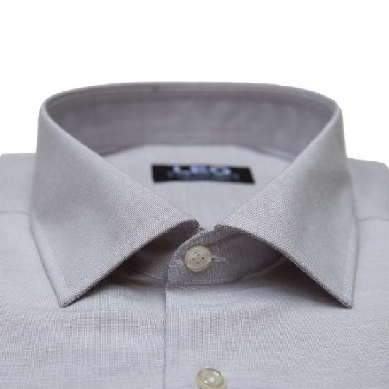 Πουκάμισο Fil-a-Fil μονόχρωμο γαλλικής ραφής & ελληνικής κατασκευής της Leo Collection - ΜΠΕΖ