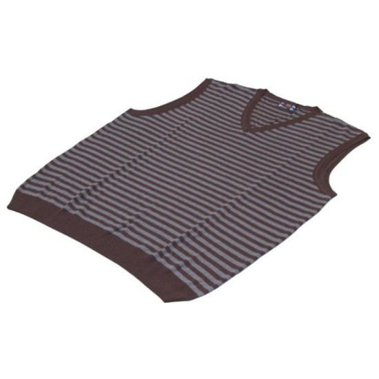 Καζάκα ριγέ μάλλινη με βε - ΓΚΡΙ/ΚΑΦΕ