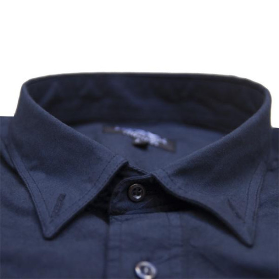 Πουκάμισο τύπου Cargo μακρυμάνικο βαμβακερό - Dark Blue