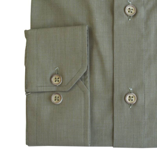 Πουκάμισο Fil-a-Fil μονόχρωμο γαλλικής ραφής & ελληνικής κατασκευής της Leo Collection - Cotton Seed