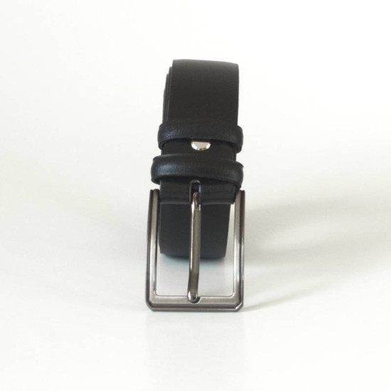 Ζώνη δερμάτινη αμπιγιέ - ΜΑΥΡΟ