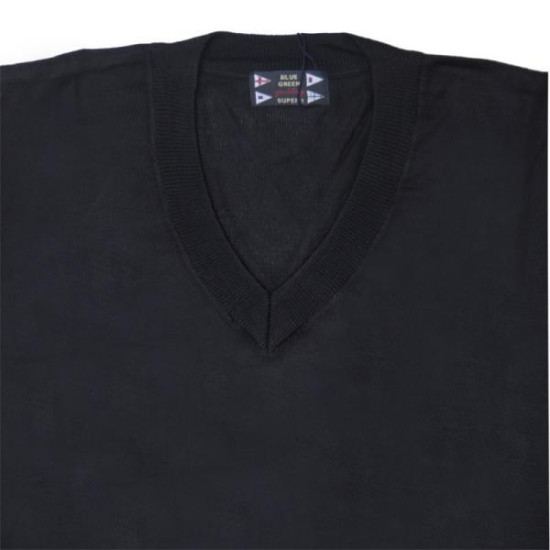 Πλεκτή μπλούζα βε μονόχρωμη - ΜΑΥΡΟ