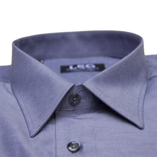 Πουκάμισο μονόχρωμο με μακρύ μανίκι - French Grey