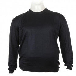 Πλεκτη μπλουζα μονοχρωμη με λαιμοκοψη - Dark Blue