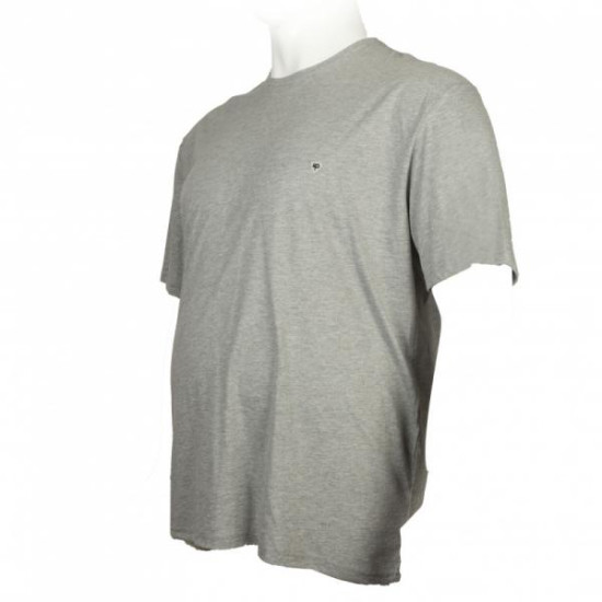 T-shirt βαμβακερό πενιέ με διακριτικό κέντημα - Grey Melange T-shirt βαμβακερό πενιέ με διακριτικό κέντημα - Grey Melange