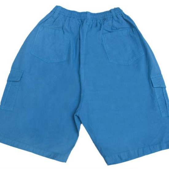 Βαμβακερή βερμούδα τύπου cargo με λάστιχο και κουμπί - ΠΕΤΡΟΛ