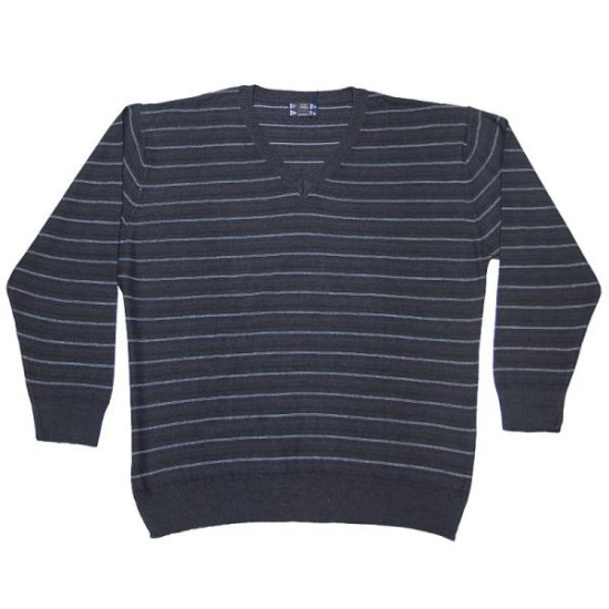 Πλεκτη μπλουζα με βε και ψιλη ριγα - Ανθρακί/Γκρι/Μωβ